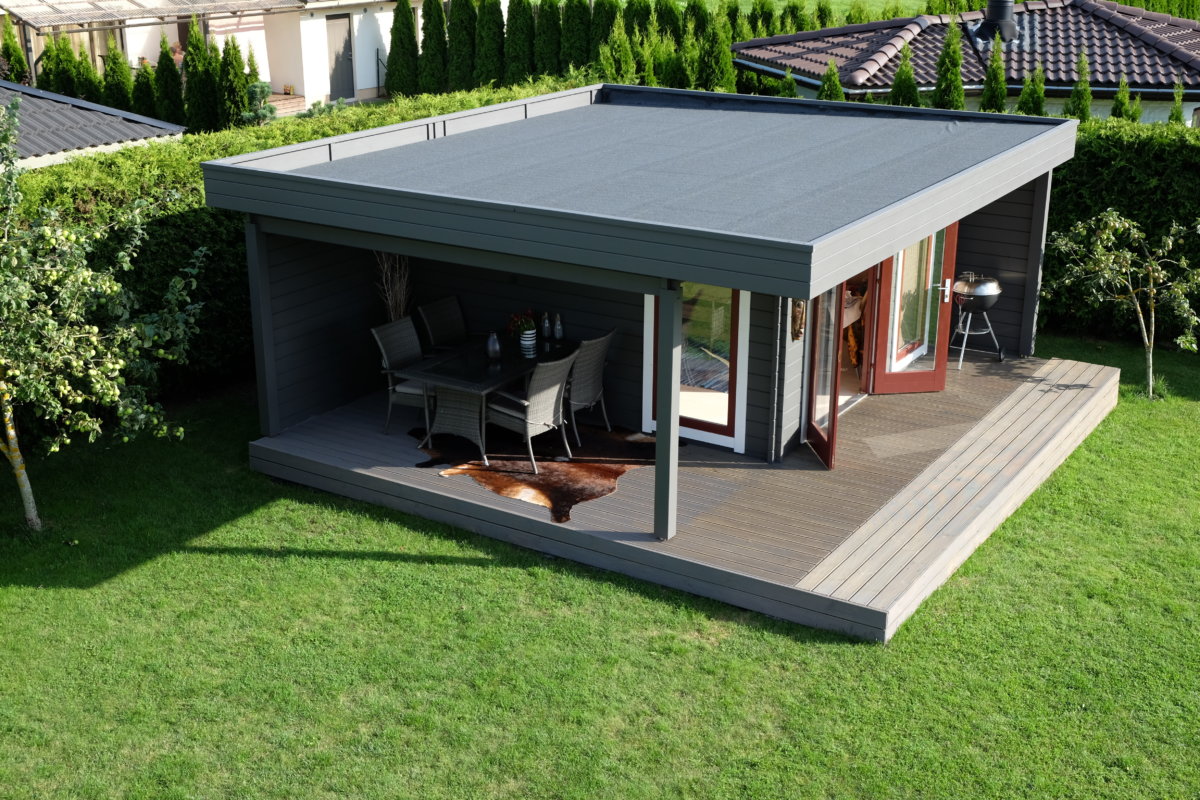 Das Hansa Lounge XL Gartenhaus mit erweitertem Sonnendeck3